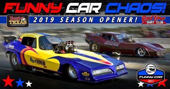 Two funny cars on starting line
